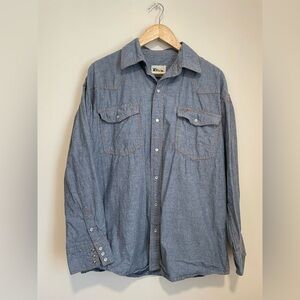 Blue chambray Button-Up Shirt